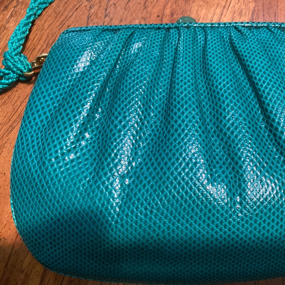 Judith Leiber Turquoise Purse and matching coin purse